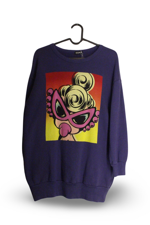 Purple Graphic Sweater