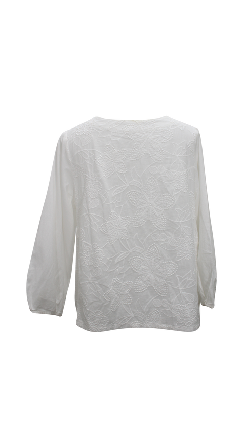 Ran Ran Embroidered White Summer top