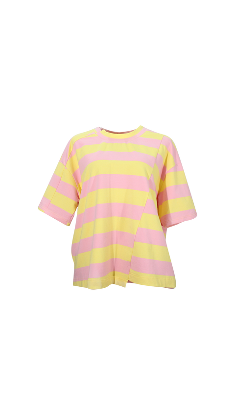 Pink and Yellow Striped Tee