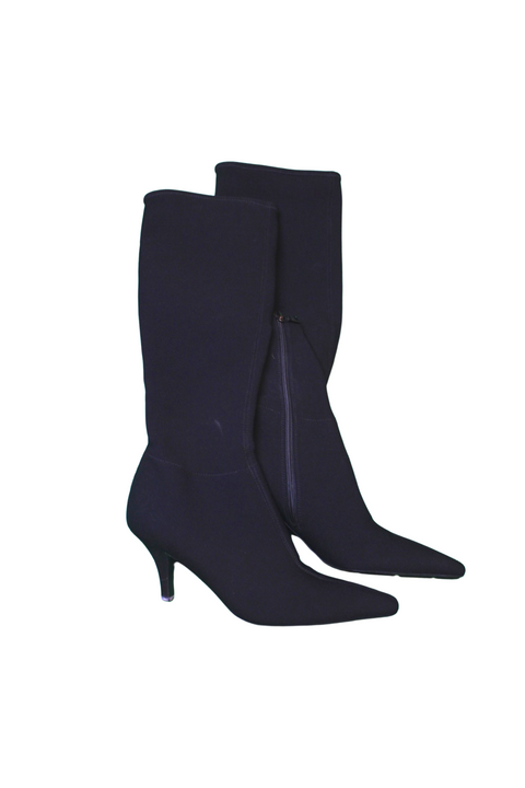 Pointed Toe Mid-Calf Suede Boots