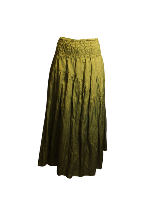 Crinkled Satin Girl's Girl Midi Skirt