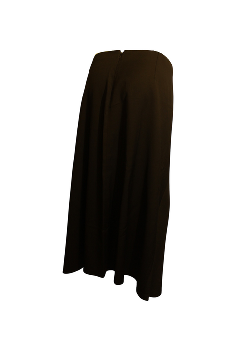 Assymetrical Pleated Black Skirt