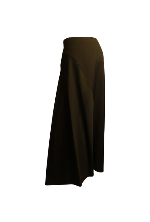 Assymetrical Pleated Black Skirt