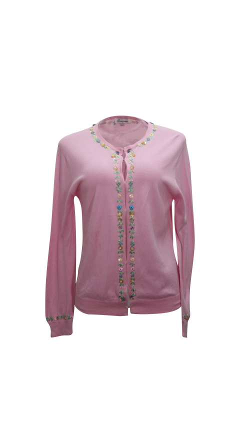 Princci Pessa Pink Embroidered Cardigan