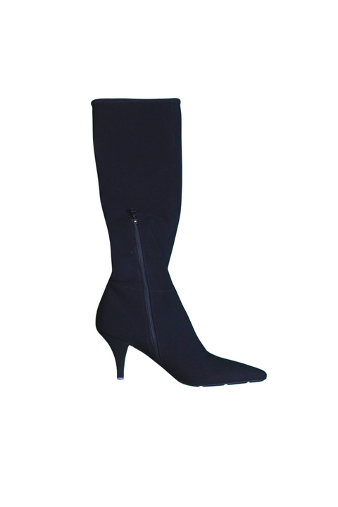 Pointed Toe Mid-Calf Suede Boots