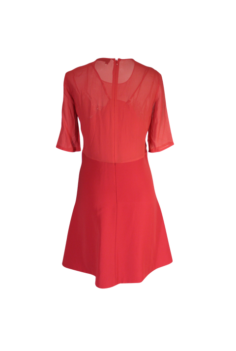 Red Silk Two-Piece Dress