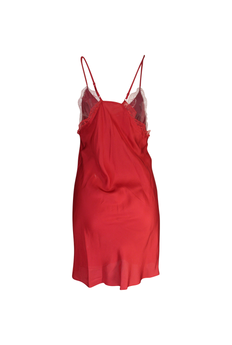 Red Silk Two-Piece Dress