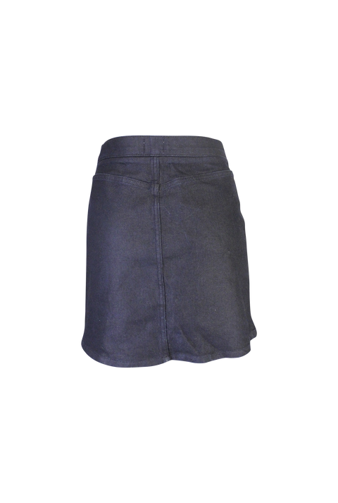 Rigid Denim Zipper Mini Skirt